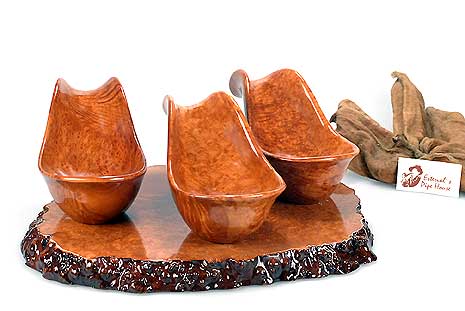 RO-EL Pipe Holder Solid Briarwood for three Pipes